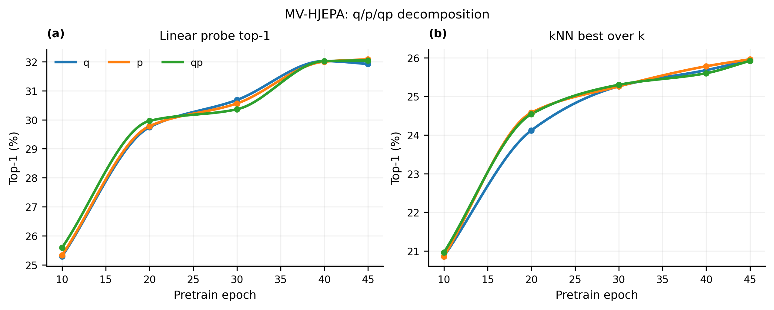 ImageNet-100 q/p decomposition for HamJEPA